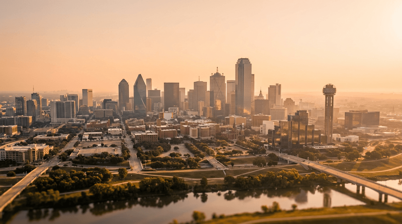 Aerial view of Fort Worth residential property