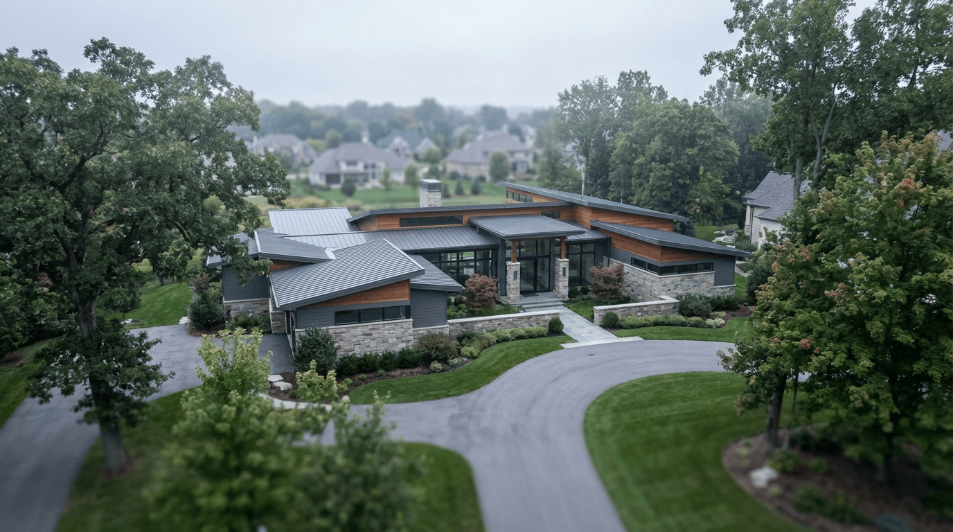 Property lot layout captured aerially